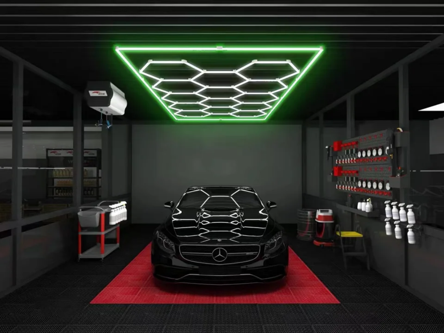 Kit de iluminación tipo panal con borde rectangular de color